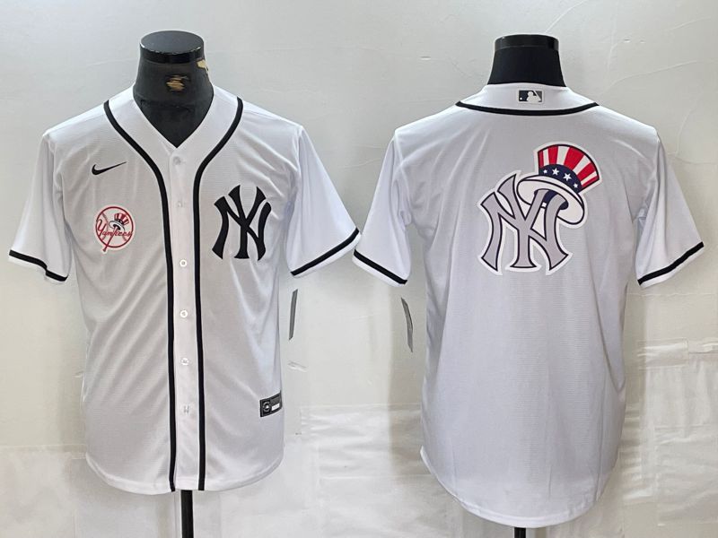 Men New York Yankees Blank White Third generation joint name Nike 2024 MLB Jersey style 12